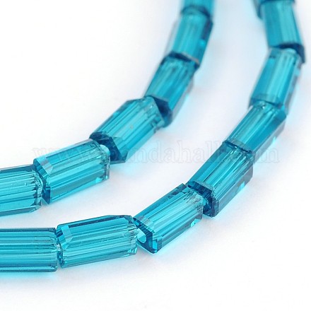 Faceted Rectangle Glass Beads Strands GLAA-J065-A13-1
