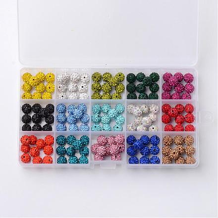 1 box fünfzehn Farbe pflastern Disco-Kugel-Perlen RB-X0010-01-1