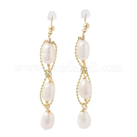 Boucles d'oreille en perles naturelles EJEW-P256-42G-1