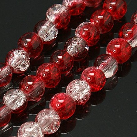 Chapelets de perles en verre craquelé X-GGC4mmY-A74-1