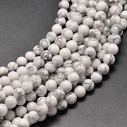 Synthetical Howlite Round Bead Strands G-P072-42-10mm-1