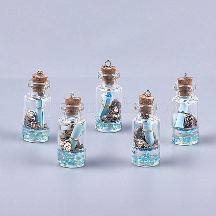 Decorazioni pendenti in vetro per bottiglie di auguri X-GLAA-S181-02B-1