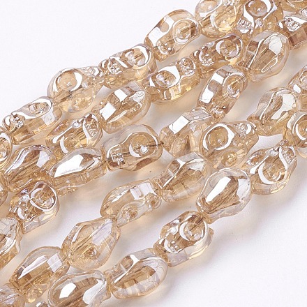 Chapelets de perles en verre électroplaqué GLAA-K035-A-PL01-1