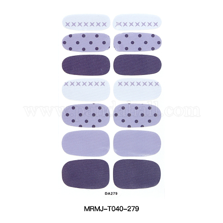Autocollants pour enveloppes d'ongles à couverture complète de style à pois MRMJ-T040-279-1
