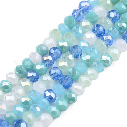 Chapelets de perles en verre électroplaqué EGLA-T020-12F-1