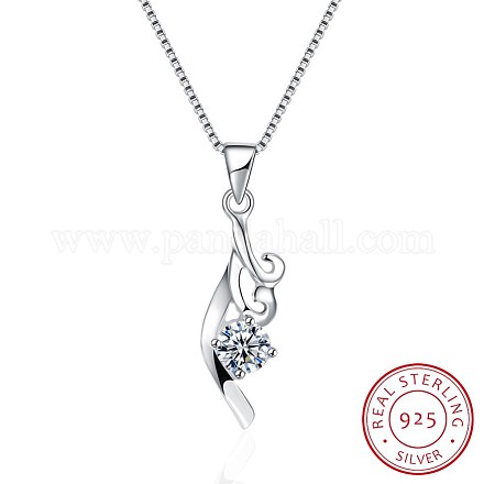 Trendy 925 Sterling Silver Pendant Necklaces NJEW-BB22405-1