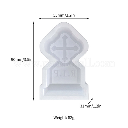 墓石 DIY 食品グレードのシリコーンキャンドル型  アロマセラピーキャンドル型  香りのキャンドル作り型  ホワイト  9x5.5cm PW-WG50061-03-1