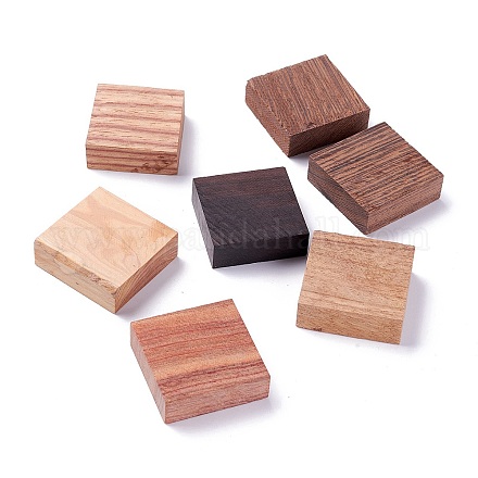 Quadratische Holzstücke für die Herstellung von Holzschmuckringen WOOD-XCP0001-39-1