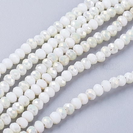 Chapelets de perles en rondelles facettées en verre électrolytique EGLA-D020-4x3mm-05-1