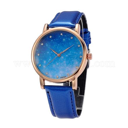 Relojes de pulsera de cielo estrellado de cuarzo de acero inoxidable para mujer WACH-O004-03B-1