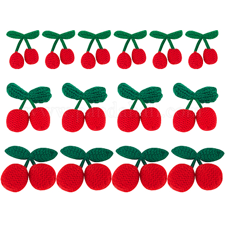 Crochet 14pcs 3 style 3d accessoires d'ornement de cerise DIY-FG0004-11-1