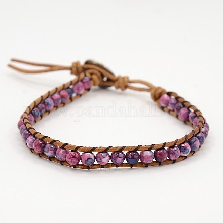 Fashionable Gemstone Cord Beaded Bracelets BJEW-N211-05-1
