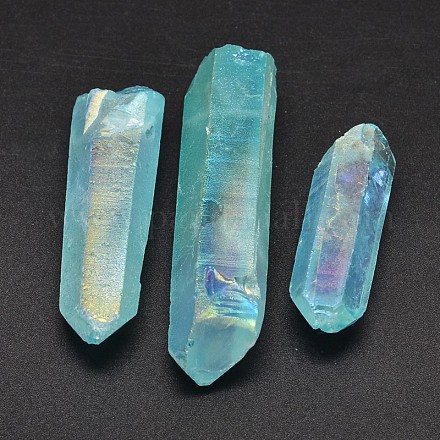 Pépites teints pendentifs naturels de cristal galvaniques G-A144-10C-1