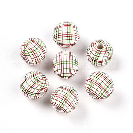 Cuentas de madera impresas con tema de Pascua&nbsp;WOOD-T032-22C-1