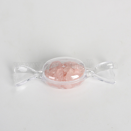 Decorazioni per espositori di caramelle con chip di quarzo rosa naturale G-PW0007-067B-1