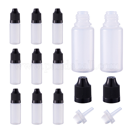 BENECREAT 10ml Bottle Soft PE Squeeze Smoke Oil Bottle with Long Thin Dropper Plastic Dropper Bottle TOOL-BC0008-13B-1