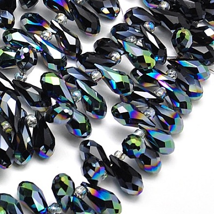 Electroplate Glass Beads Strands EGLA-A001-7x14mm-H25-1