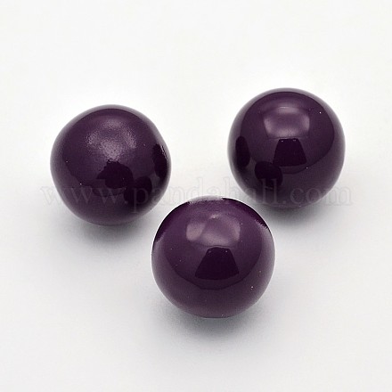 No Hole Spray Painted Brass Round Ball Chime Beads KKB-J003-05-1