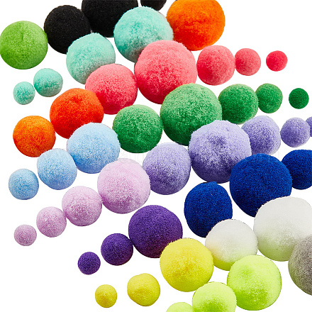 Ahadermaker 10 sacs 10 couleurs bricolage poupée artisanat polyester pom pom DIY-GA0004-66-1
