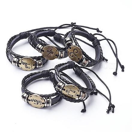 PU Leather Cord Multi-strand Bracelets BJEW-P137-A-AB-1