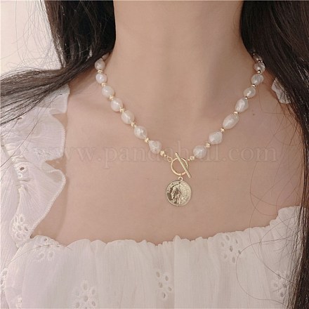 Shell collares perla colgante NJEW-BB72232-1