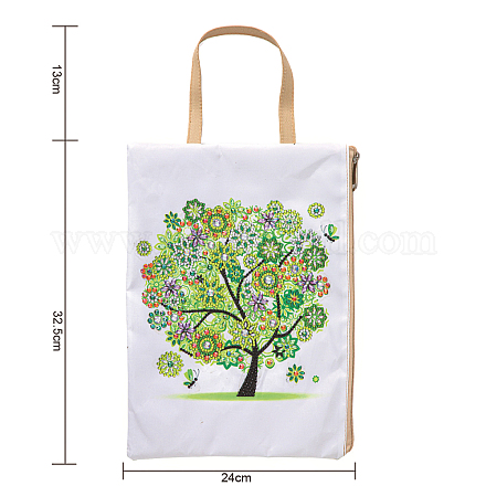 Fai da te tema stagionale albero modello borsa con cerniera kit di pittura diamante DIAM-PW0004-140A-1