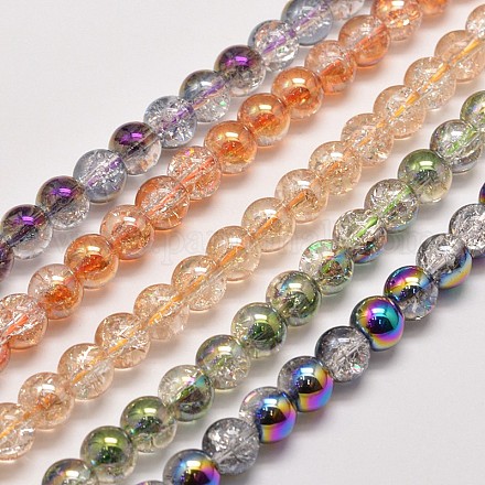 Brins de perles de quartz craquelé synthétiques EGLA-J067-6mm-M-1
