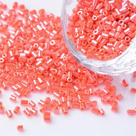 Opaque Colors Lustered Two Cut Glass Seed Beads SEED-Q022-130-1