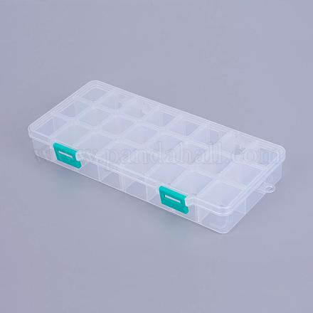 オーガナイザー収納プラスチックボックス  調整可能な仕切りボックス  長方形  ホワイト  21.8x11x3cm  コンパートメント：3x2.5センチメートル  24区画/ボックス CON-X0002-04-1