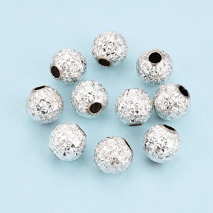 Strukturierte 925 Sterling Silber Perlen&nbsp;STER-T008-44S-01-1