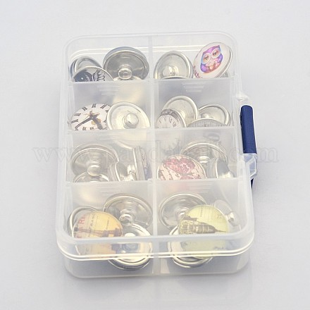 1box laiton mixte boutons bijoux snap SNAP-X0001-B-1