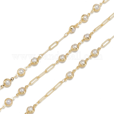 Cadenas de cuentas de perlas de imitación de plástico ccb hechas a mano CHC-K011-25G-1