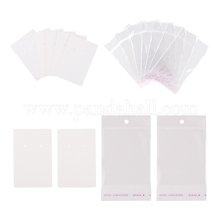 200 pièces 2 cartes d'affichage en carton de style et sacs en cellophane opp CDIS-LS0001-05A-1