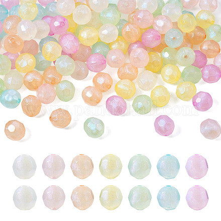 350pcs 7 couleurs perles acryliques translucides TACR-TA0001-17-1