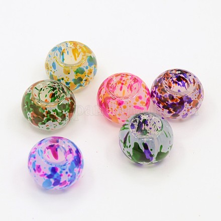 Spray Painted Glass Beads DGLA-R017-M-1