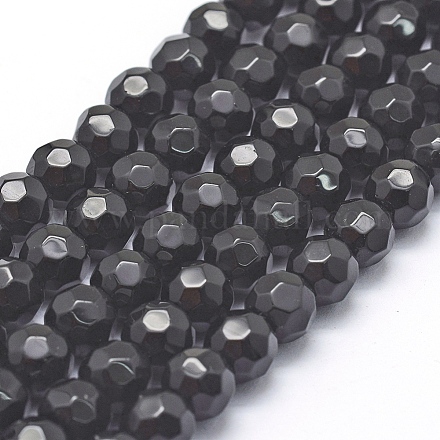 Naturale perle di ossidiana fili G-P335-14-6mm-1