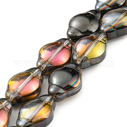 Chapelets de perles en verre transparent électrolytique EGLA-G037-12A-HP03-1
