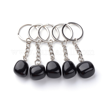 Natürlicher Obsidian keychain X-G-Q484-D03-1