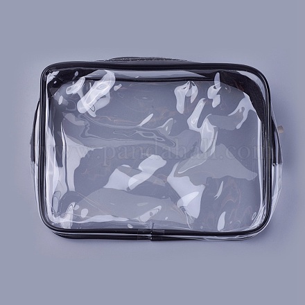 プラスチック化粧品袋  長方形  透明  18.5x14x4.5cm ABAG-WH0019-01-1