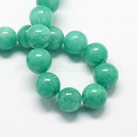 Natural Dyed Yellow Jade Gemstone Bead Strands G-R271-8mm-Y15-1