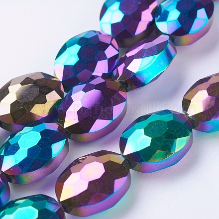 Chapelets de perles en verre électroplaqué EGLA-F058C-05-1