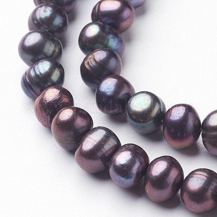 Fili di perle di perle d'acqua dolce coltivate naturali PEAR-R012-03-1