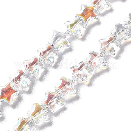 Transparentes perles de verre de galvanoplastie brins EGLA-E030-01J-1