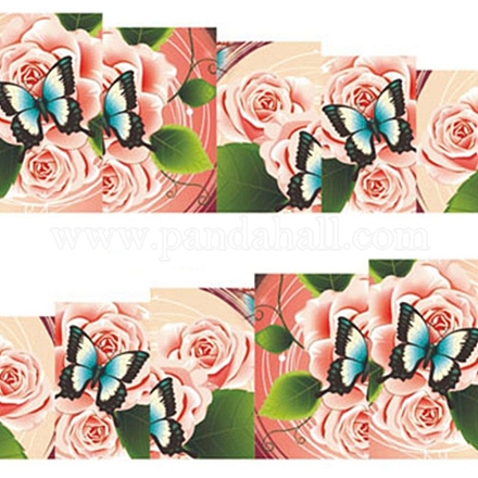 透かしスライダージェルネイルアート  花の星空模様フルカバーはネイルステッカーを包みます  女性の女の子のためのDIYネイルアートデザイン  カラフル  6x5cm MRMJ-Q080-A164-1