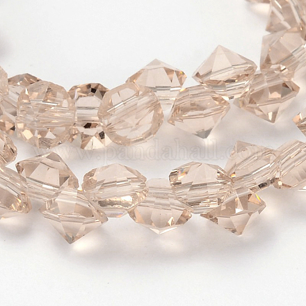 A forma di diamante fili di perle di vetro trasparente EGLA-J100-07-1