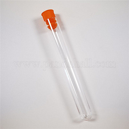 透明な密閉ボトル  ビーズ 縫製 刺繍 クロスステッチ 針収納 チューブ  ダークオレンジ  11x1cm PW23020482564-1