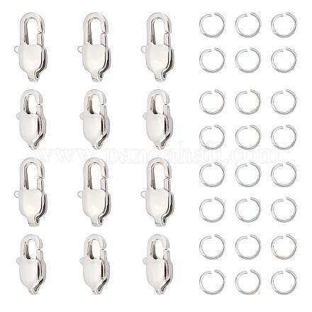 UNICRAFTALE 16 Pcs 2 Size Ion Plating 304 Stainless Steel Lobster Claw Clasp with 20Pcs Open Jump Ring Long Closures Clasp Bracelet Connector Clasp Metal Clasp for DIY Jewellery Making STAS-UN0040-76B-1