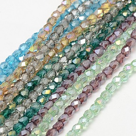 Electroplate Glass Beads Strands EGLA-F001-B-1