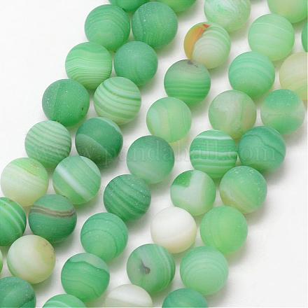 Agata a strisce naturali / fili di perle di agata fasciate G-K166-12-8mm-01-1