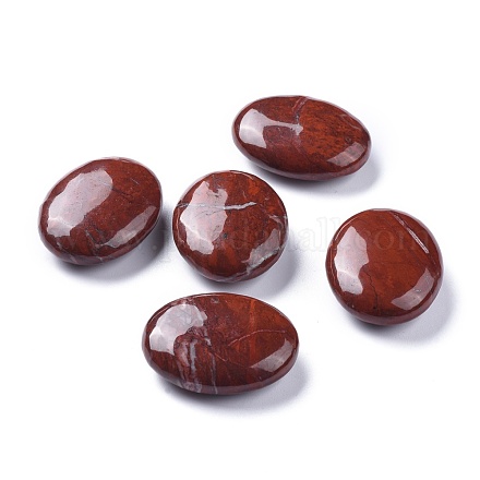 Натуральный красный радужный яшмовый овальный пальмовый камень G-K416-03D-1